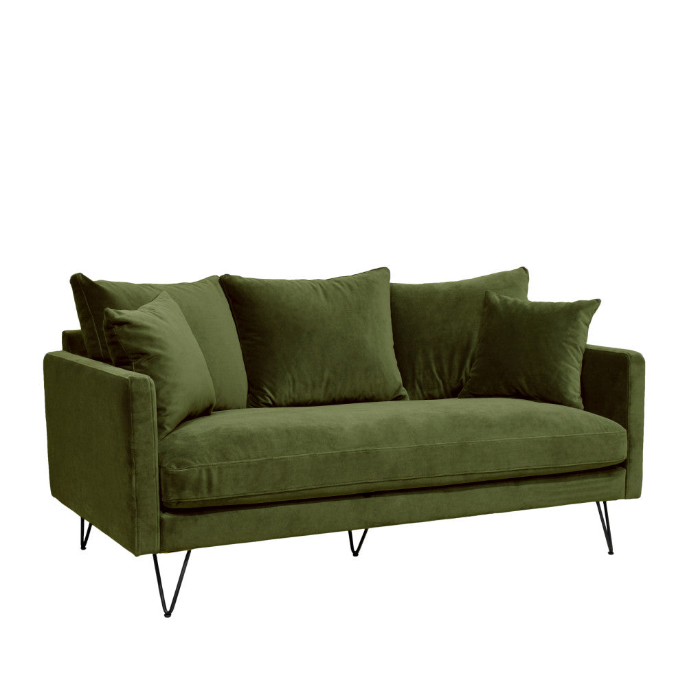 villabon-sofa-de-3-plazas-de-terciopelo-con-patas-metalicas-de-horquilla-negras__Verde oliva