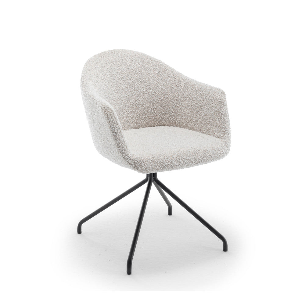 kooij-silla-de-oficina-de-tela-rizada-y-metal__Beige Imagen