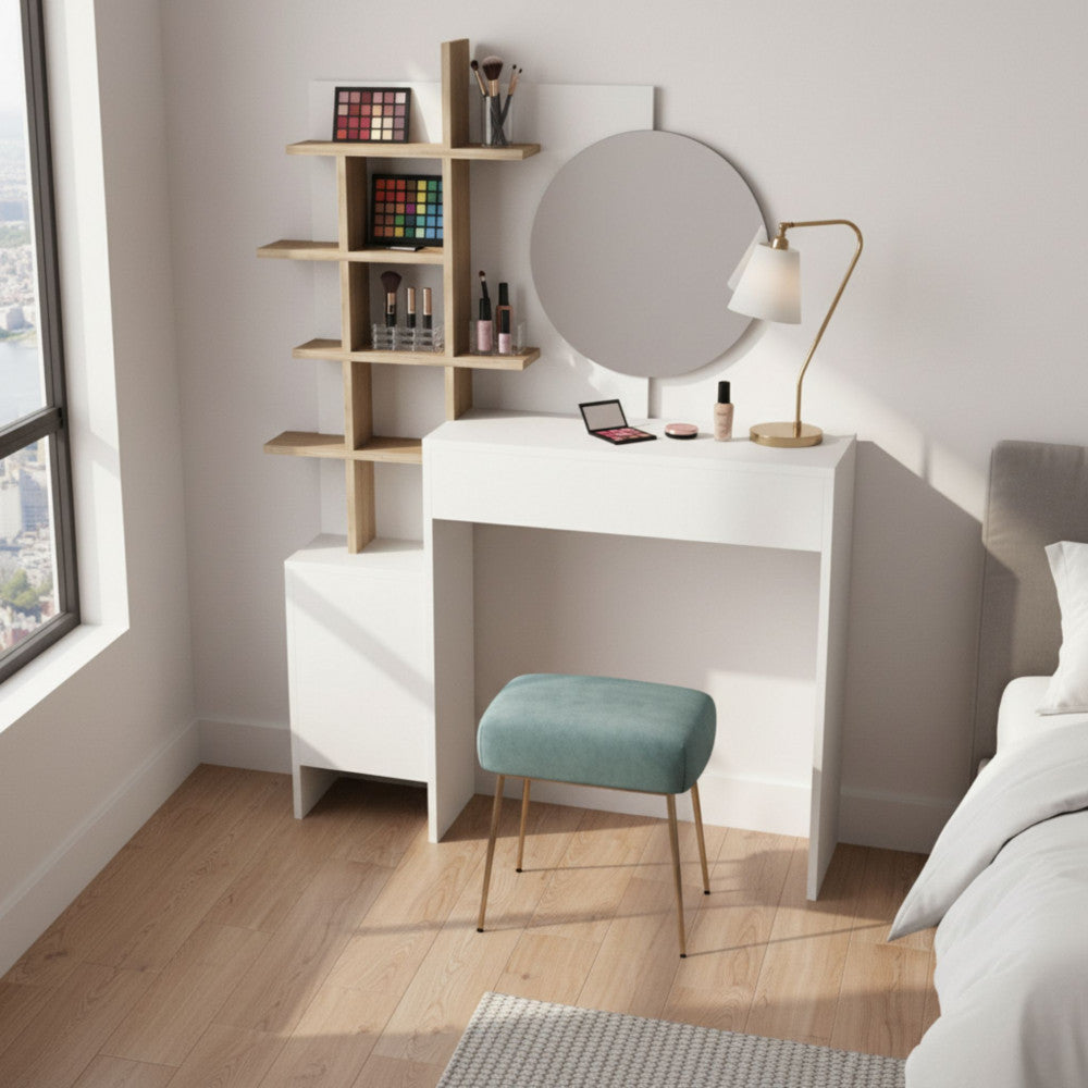 niya-tocador-con-1-cajon-y-espejo-l71-50-cm__Madera blanca y clara