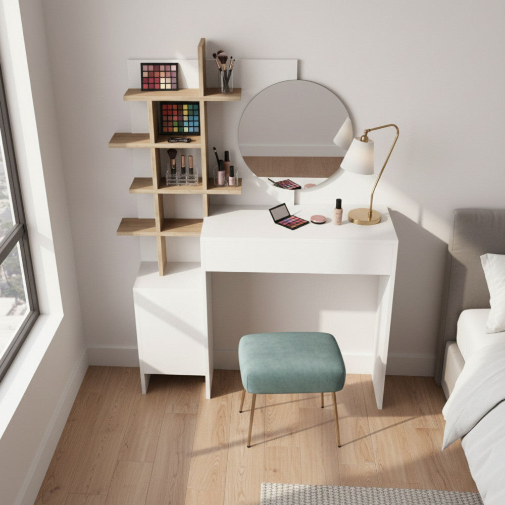niya-tocador-con-1-cajon-y-espejo-l71-50-cm__Madera blanca y clara