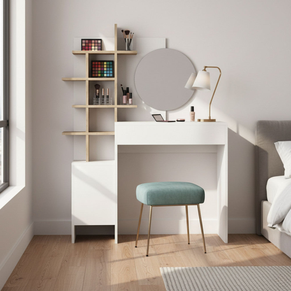 niya-tocador-con-1-cajon-y-espejo-l71-50-cm__Madera blanca y clara