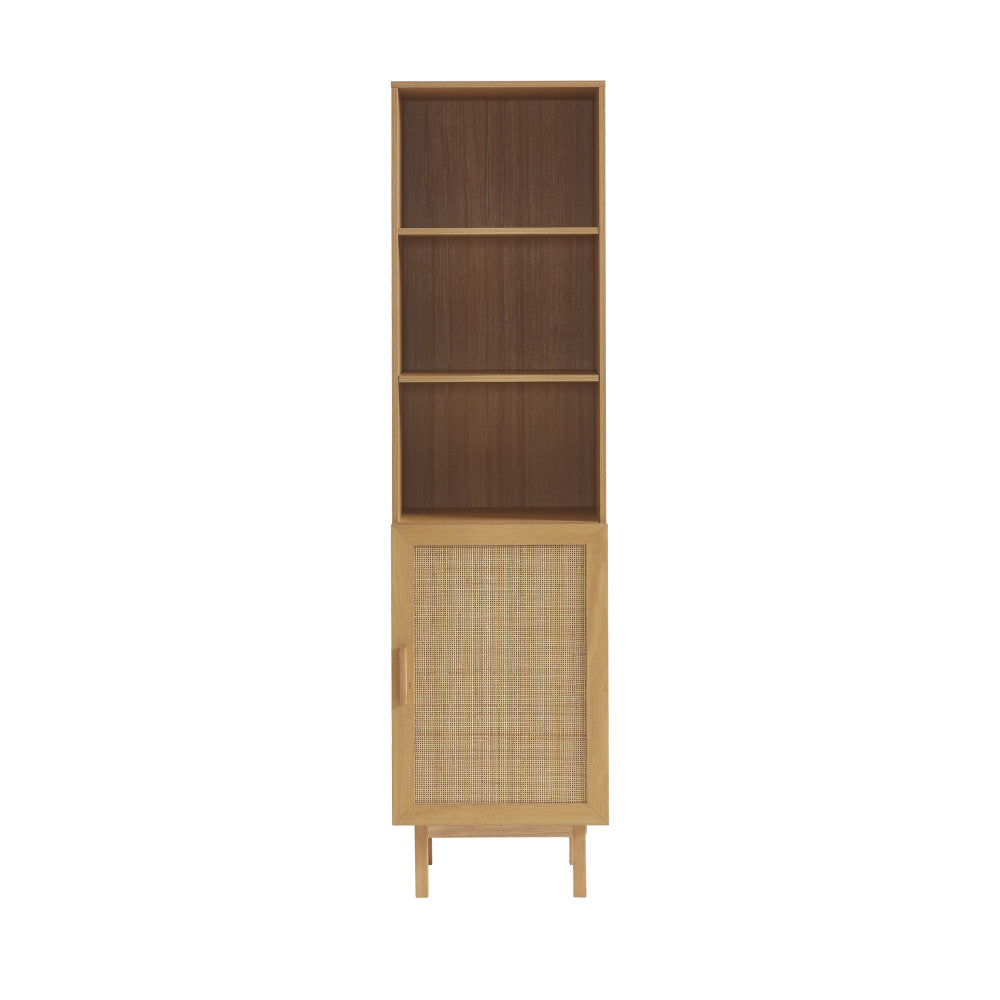 june-armario-de-almacenamiento-de-madera-y-cana-h190cm__Madera clara Imagen