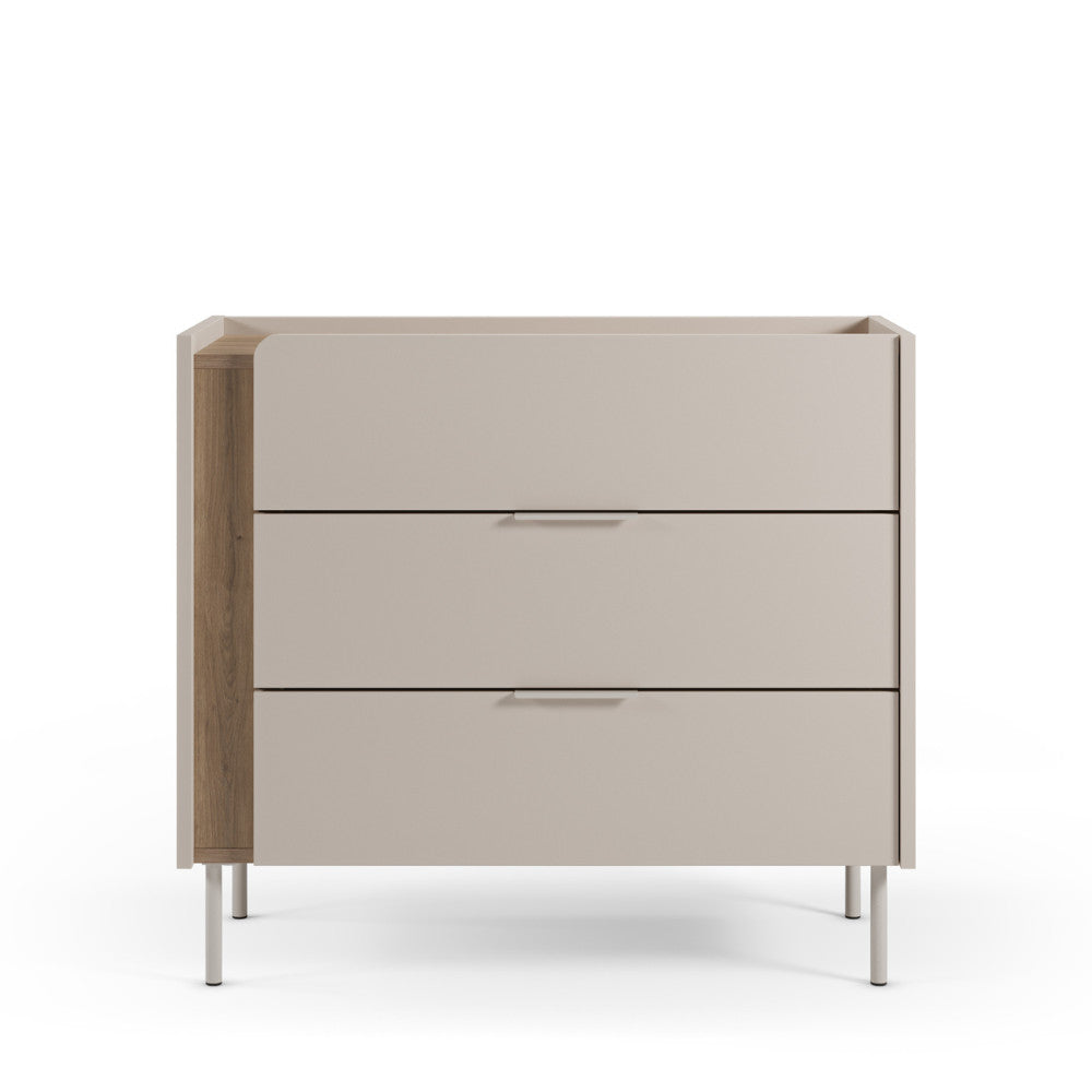 boxy-comoda-de-3-cajones-de-madera-y-metal__Beige Imagen