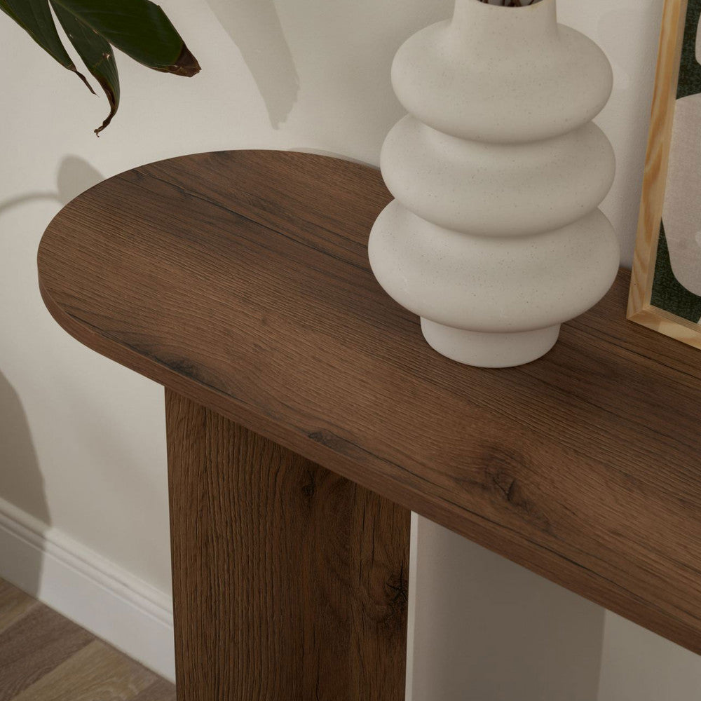 sam-consola-ovalada-de-madera-l150cm__Madera oscura