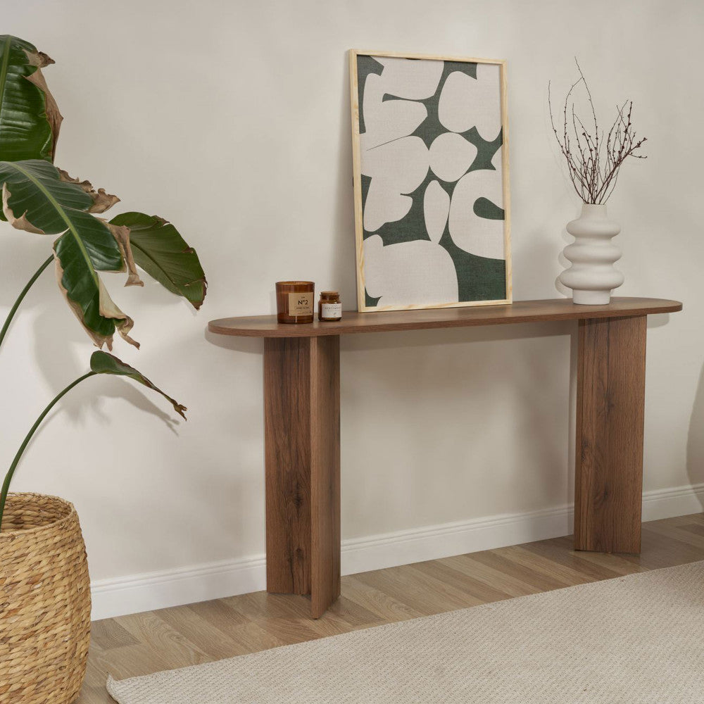 sam-consola-ovalada-de-madera-l150cm__Madera oscura
