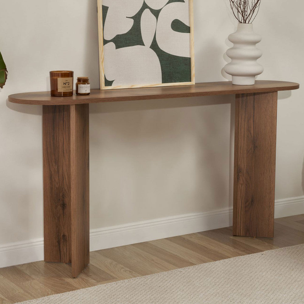 sam-consola-ovalada-de-madera-l150cm__Madera oscura