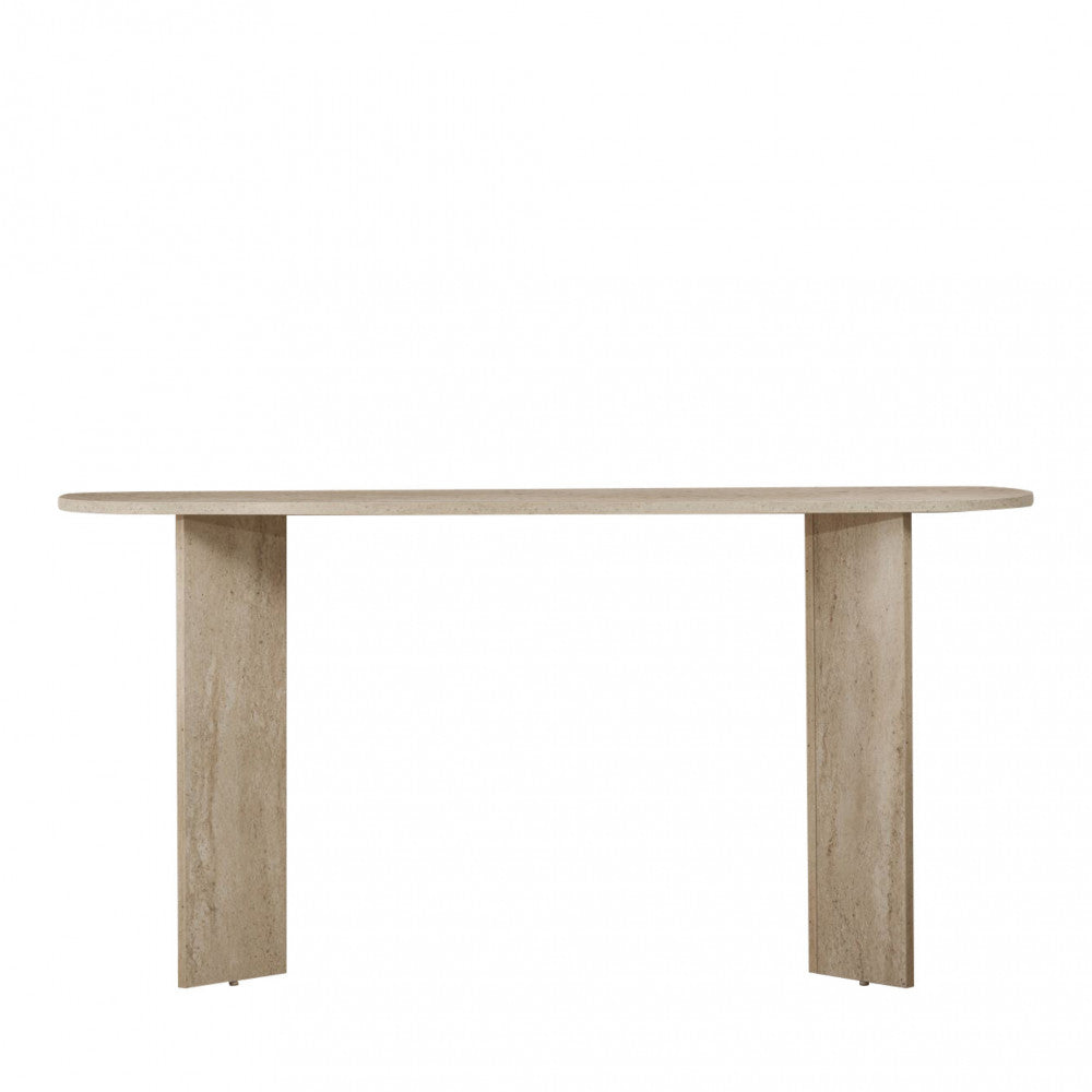 sam-consola-ovalada-efecto-travertino-l150cm__Beige Imagen