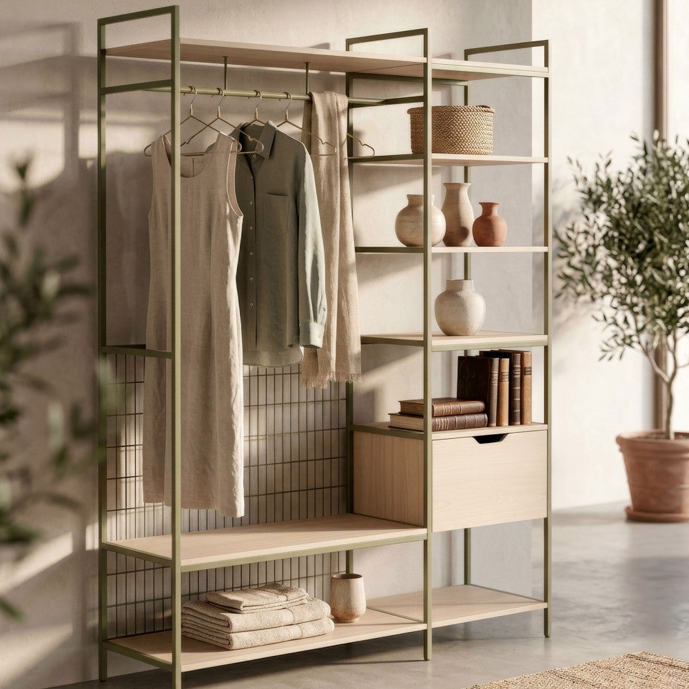aqaba-armario-abierto-modular-de-2-elementos-en-metal-y-madera-l140xa179-5cm__Verde