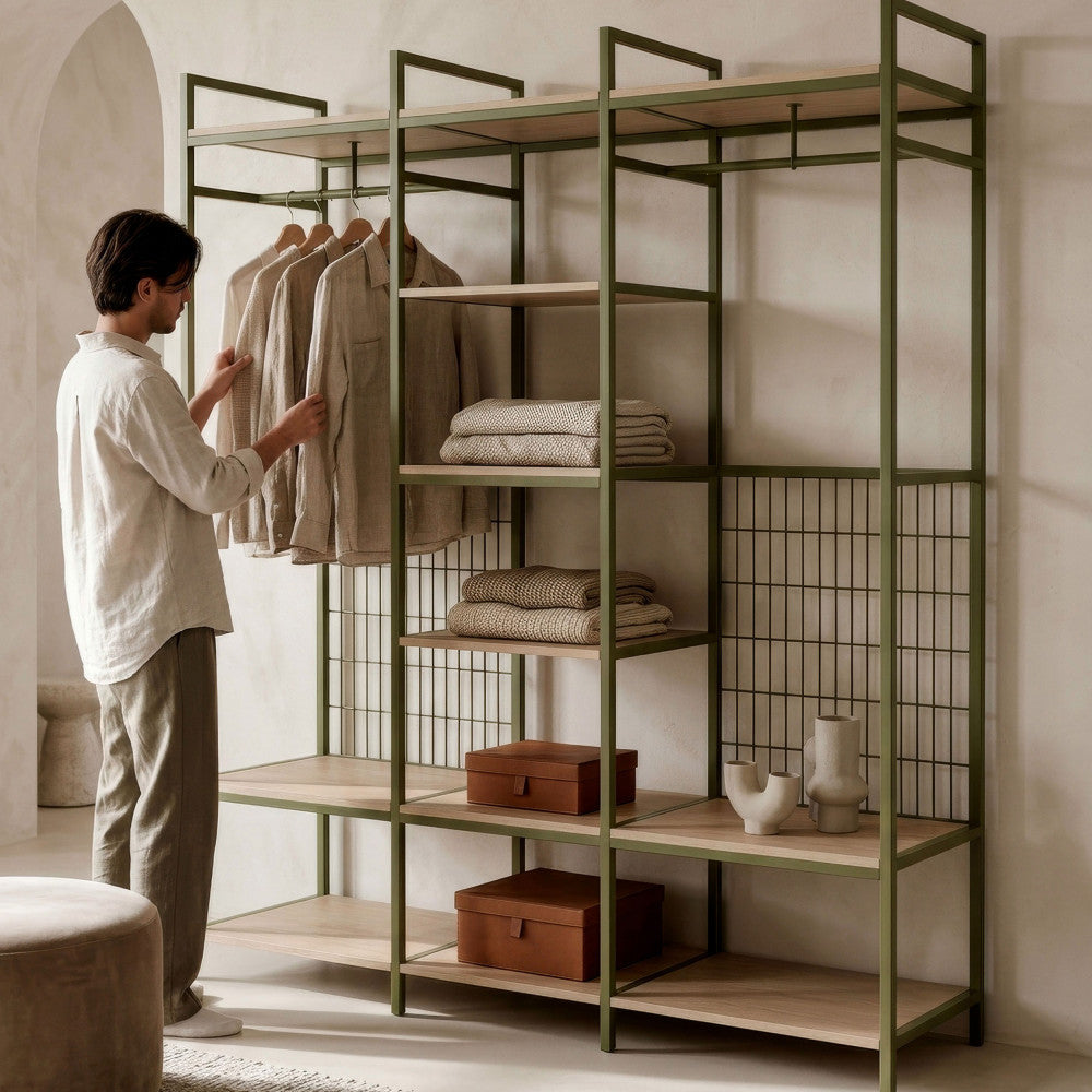 aqaba-armario-abierto-modular-de-3-elementos-en-metal-y-madera-l140xa179-5-cm__Verde