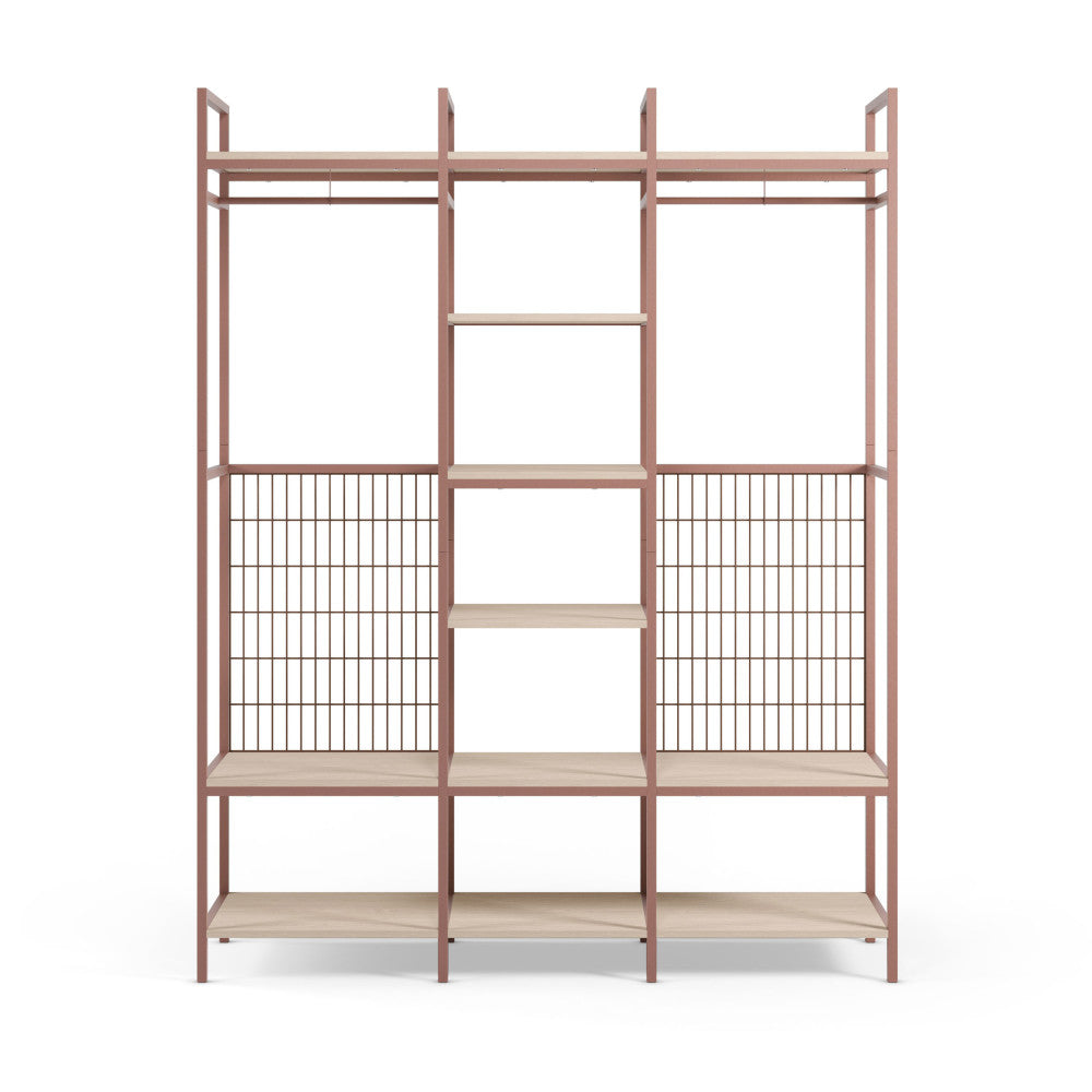 aqaba-armario-abierto-modular-de-3-elementos-en-metal-y-madera-l140xa179-5-cm__Terracota Imagen