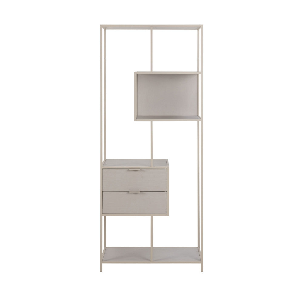 hexa-estanteria-de-2-cajones-de-metal-h185cm__Beige Imagen