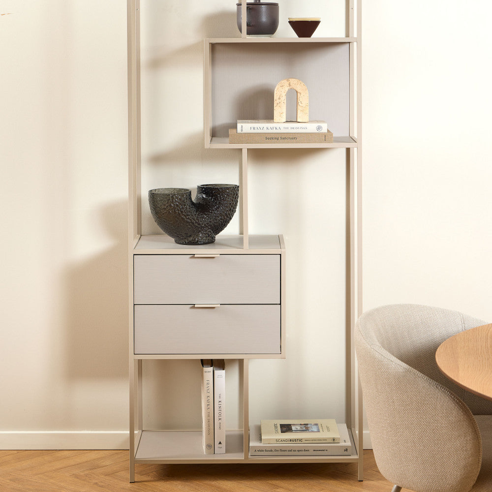 hexa-estanteria-de-2-cajones-de-metal-h185cm__Beige