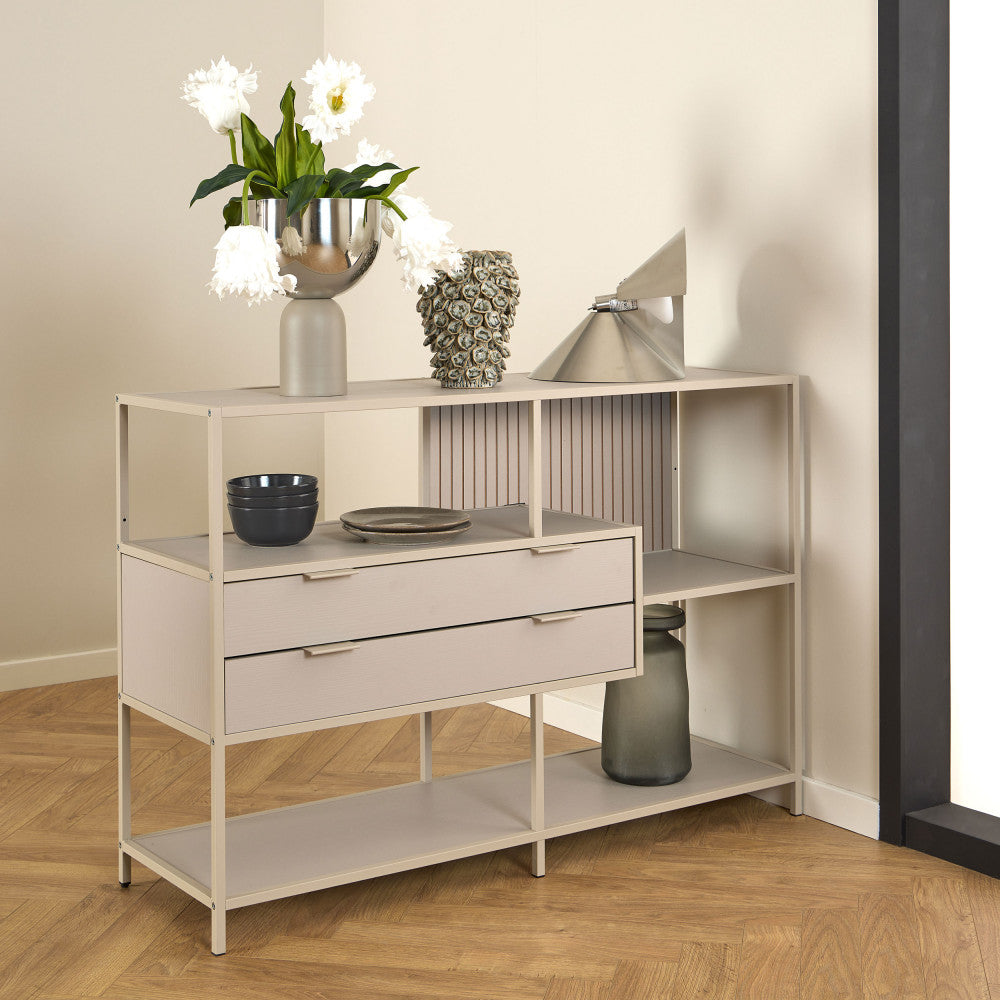 hexa-estanteria-de-2-cajones-de-metal-l114cm__Beige