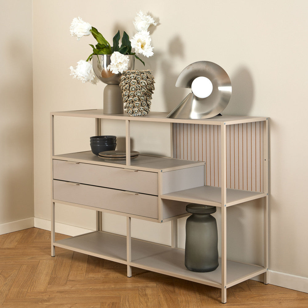 hexa-estanteria-de-2-cajones-de-metal-l114cm__Beige
