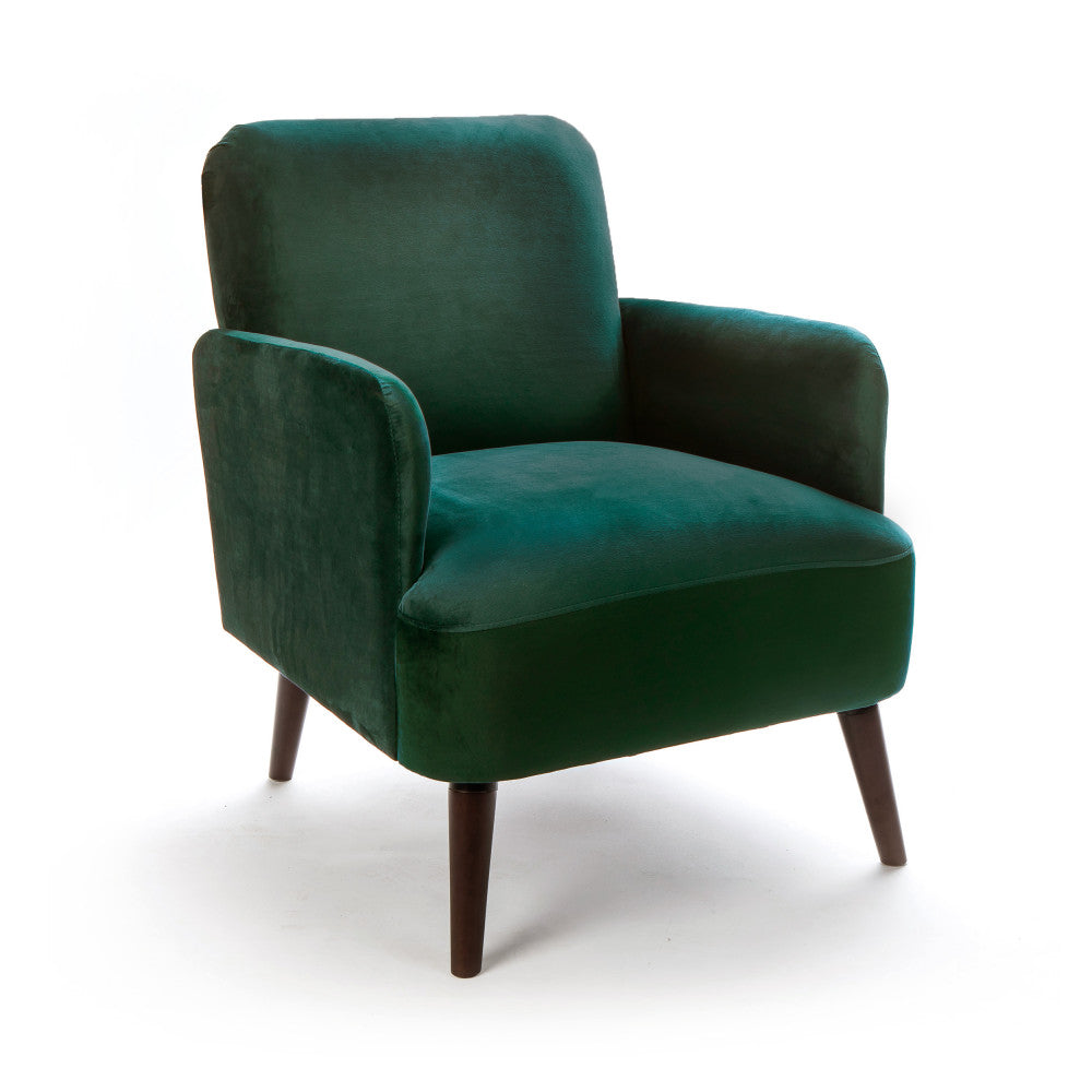 brooks-sillon-retro-de-terciopelo-con-patas-de-madera-oscura__Verde bosque