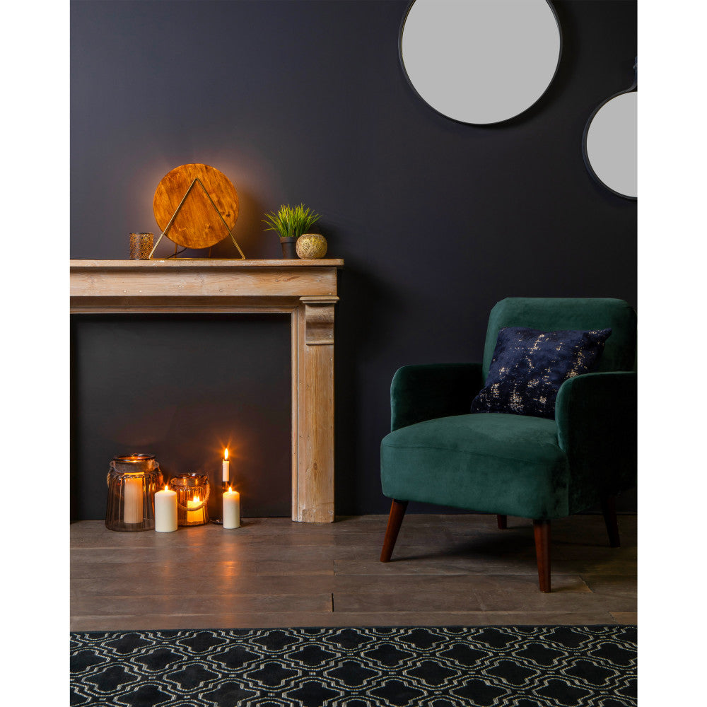 brooks-sillon-retro-de-terciopelo-con-patas-de-madera-oscura__Verde bosque