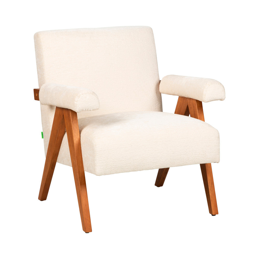 veda-sillon-de-tela-chenilla-y-madera__Beige Imagen