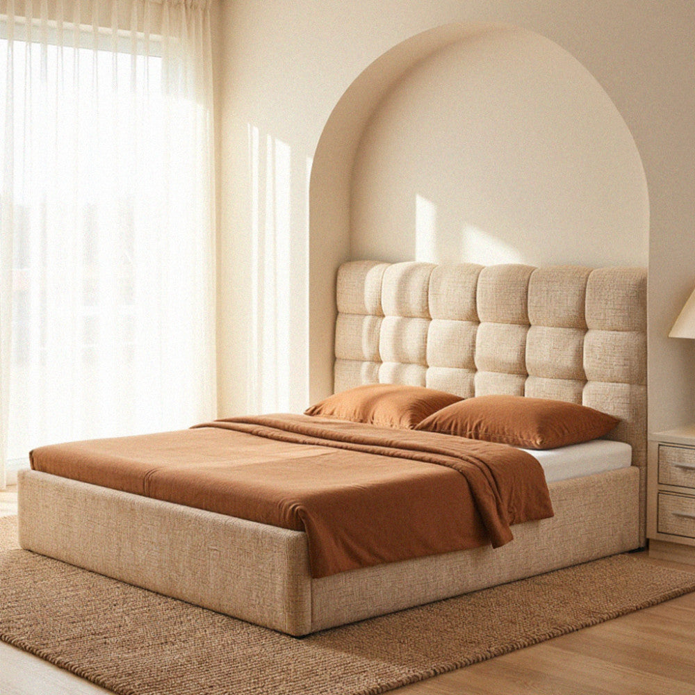 acara-cama-baul-acolchada-de-tela-140x190-cm__Beige moteado
