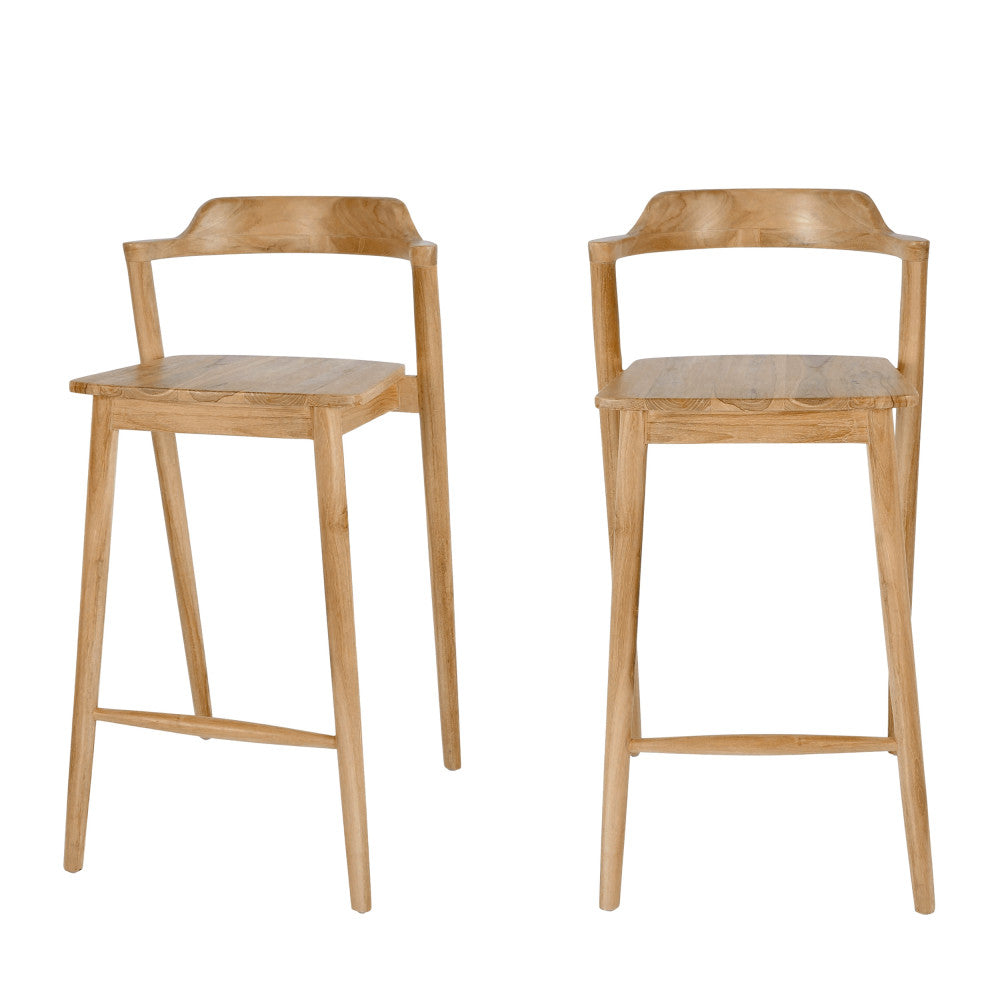 joko-lote-de-2-sillas-de-bar-de-teca-h75cm__Madera Imagen
