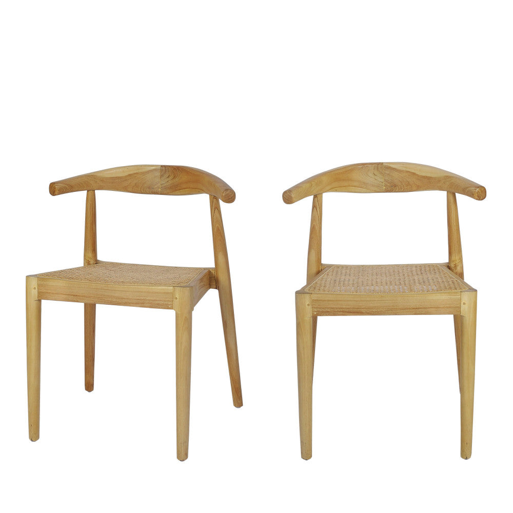 bunga-conjunto-de-2-sillas-de-teca-y-mimbre__Madera clara Imagen