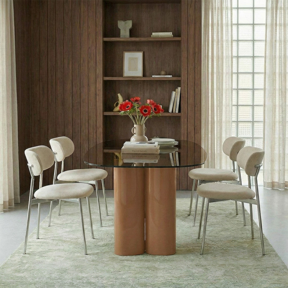 elli-lote-de-2-sillas-de-tela-con-patas-cromadas__Beige