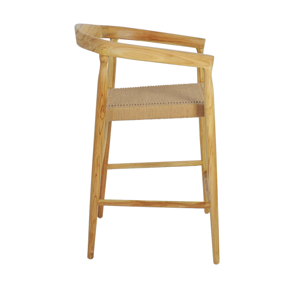 buri-lote-de-2-sillones-de-bar-de-teca-y-cuerda-trenzada-h65cm__Madera clara