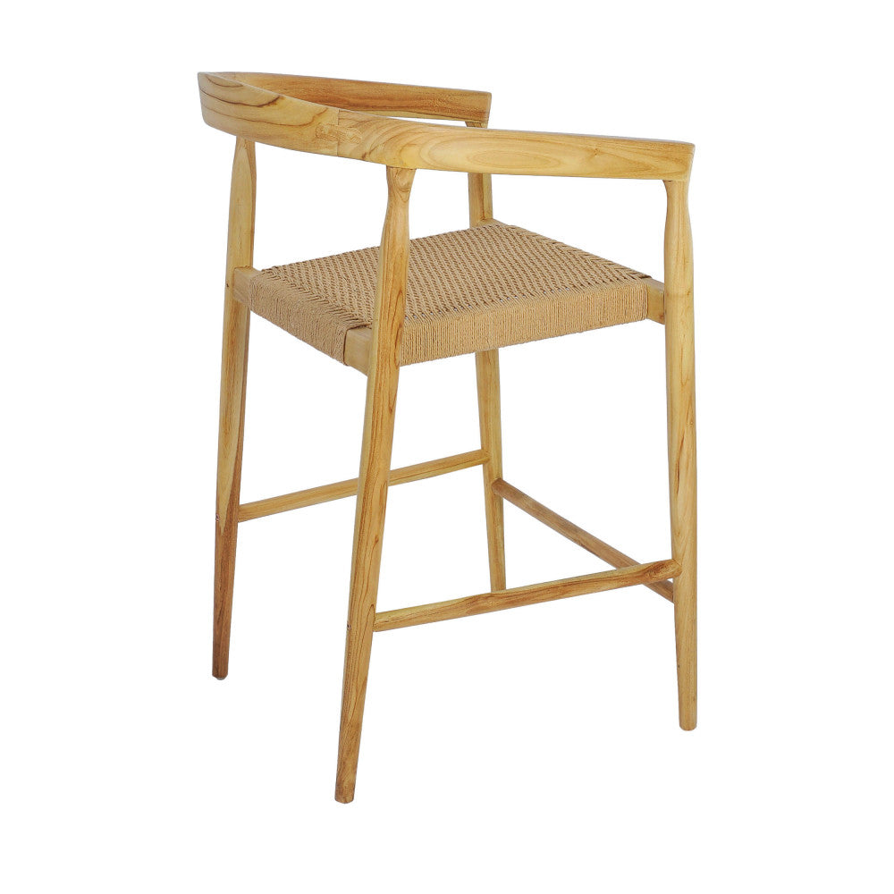 buri-lote-de-2-sillones-de-bar-de-teca-y-cuerda-trenzada-h65cm__Madera clara