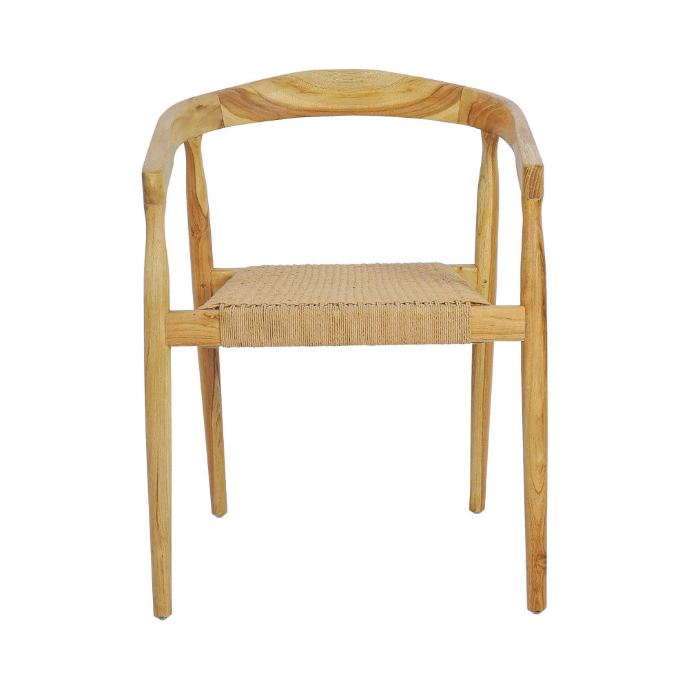 buri-lote-de-2-sillas-de-mesa-de-teca-y-cuerda-trenzada__Madera clara
