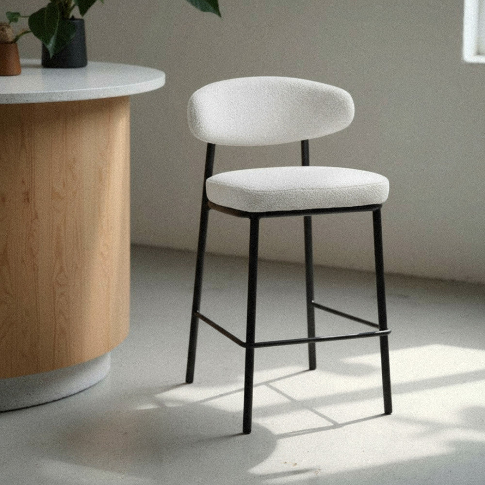 rode-lote-de-2-taburetes-de-bar-de-tela-boucle-madera-y-metal-altura-65-cm__Beige jaspeado