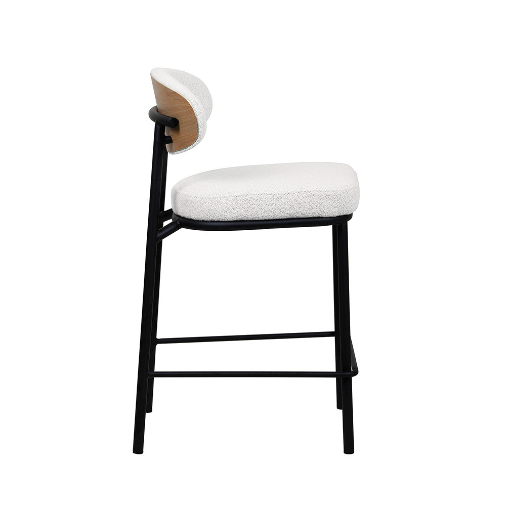 rode-lote-de-2-taburetes-de-bar-de-tela-boucle-madera-y-metal-altura-65-cm__Beige jaspeado