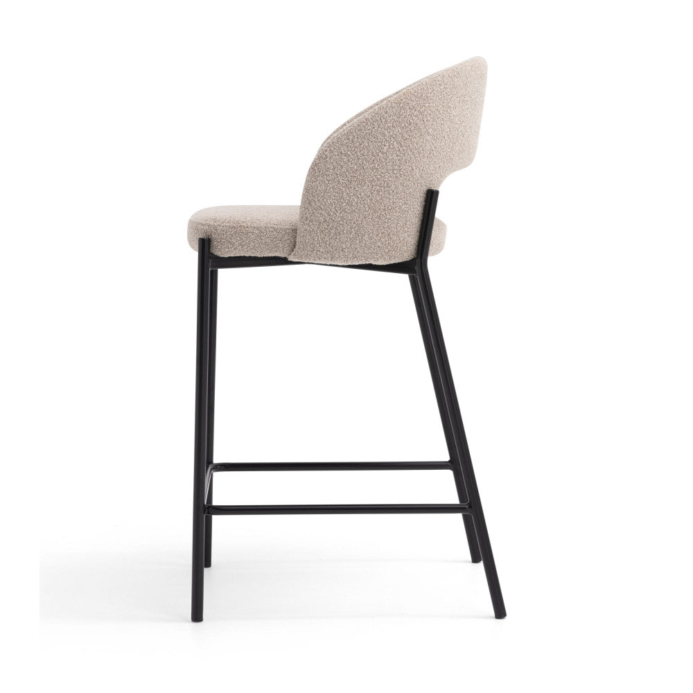 soren-lote-de-2-sillas-de-bar-de-tela-rizada-y-metal-alt-65cm__Beige moteado