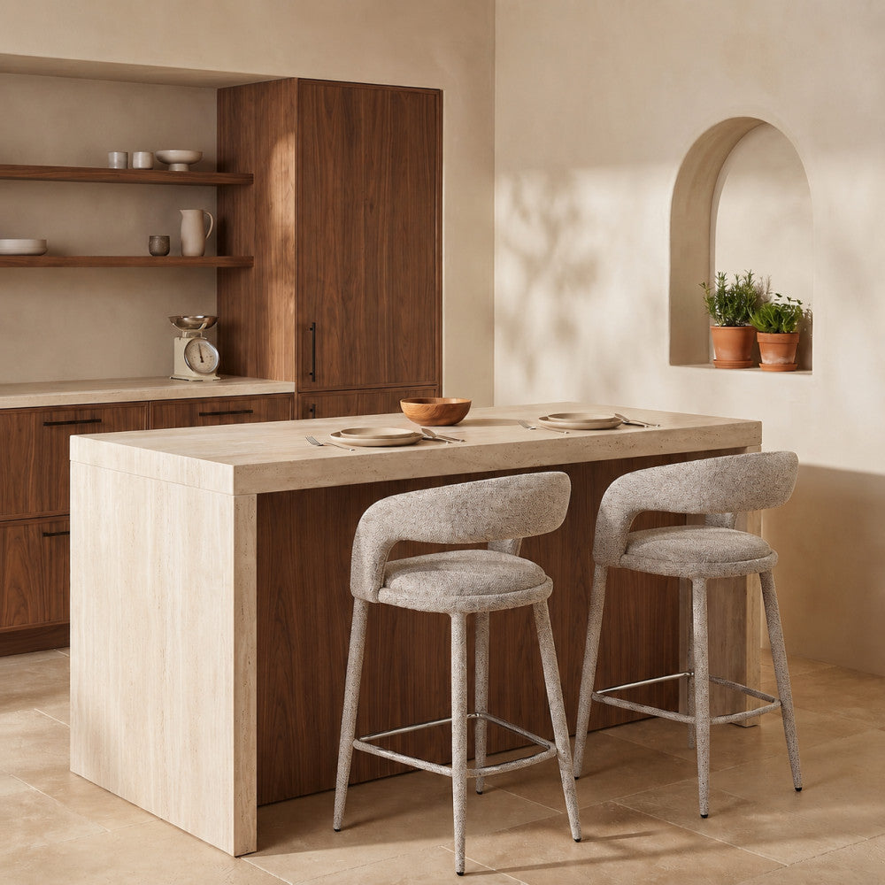 romy-lote-de-2-taburetes-de-bar-de-tela-h75cm__Marrón chiné