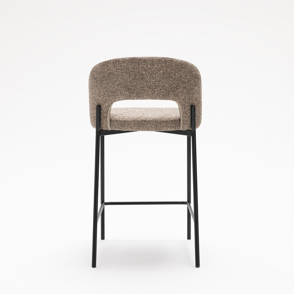 soren-lote-de-2-taburetes-de-bar-de-tela-y-metal-h65cm__Marrón chiné