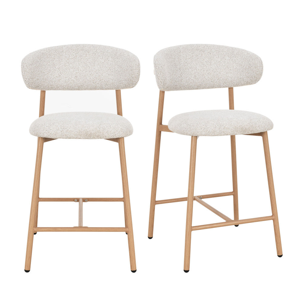 draco-juego-de-2-taburetes-de-bar-de-tela-con-patas-efecto-madera-clara-h65cm__Beige moteado Imagen