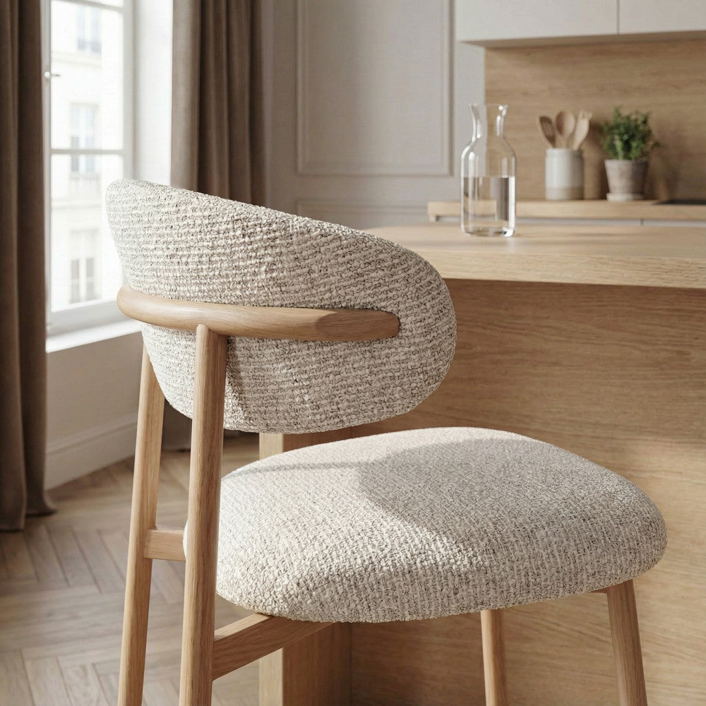 draco-juego-de-2-taburetes-de-bar-de-tela-con-patas-efecto-madera-clara-h65cm__Beige moteado