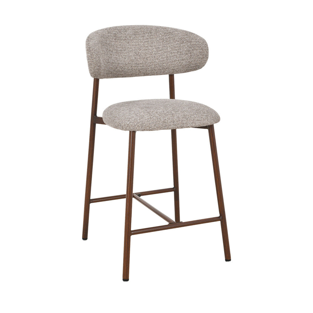 draco-lote-de-2-taburetes-de-bar-de-tela-y-metal-h65-cm__Marrón chiné