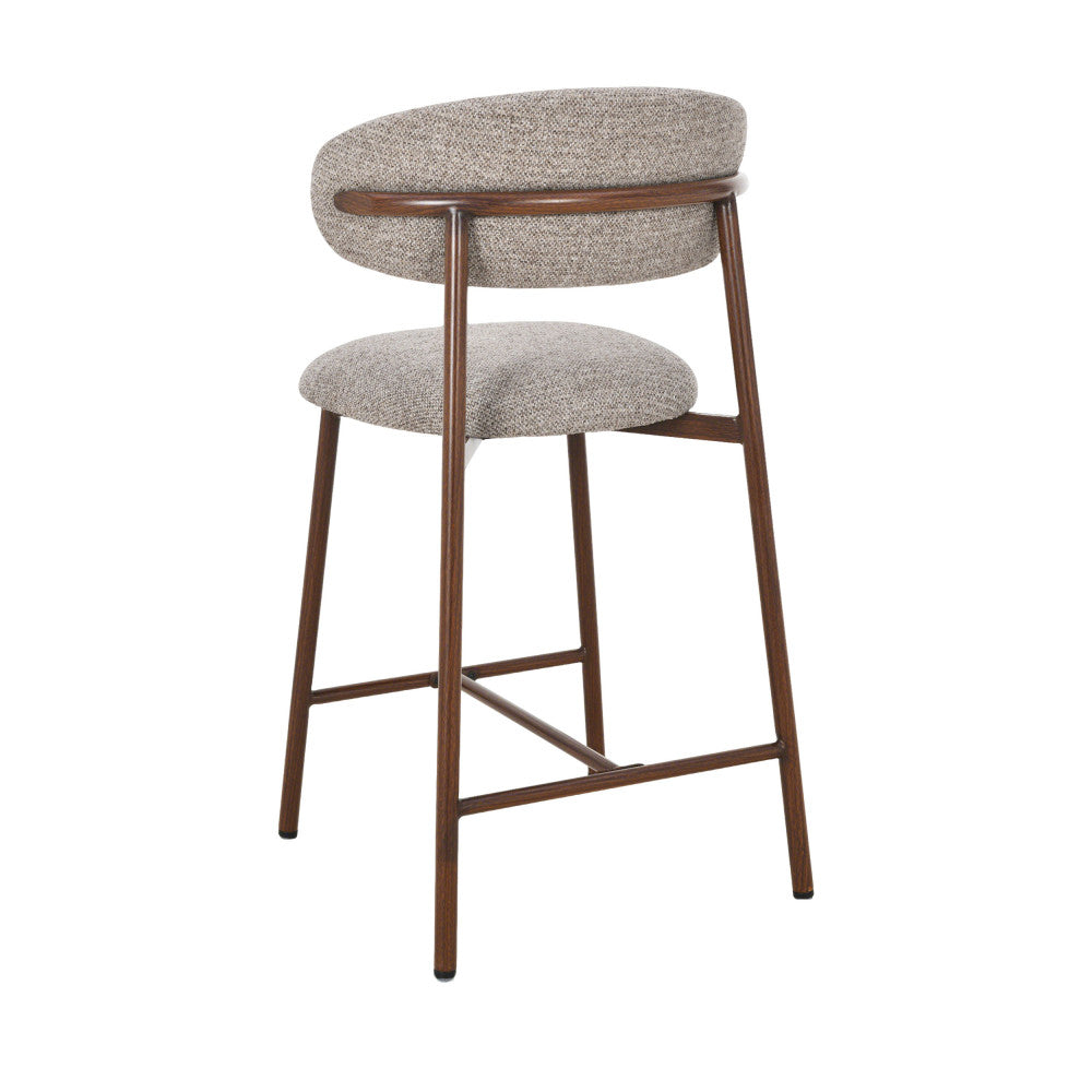 draco-lote-de-2-taburetes-de-bar-de-tela-y-metal-h65-cm__Marrón chiné