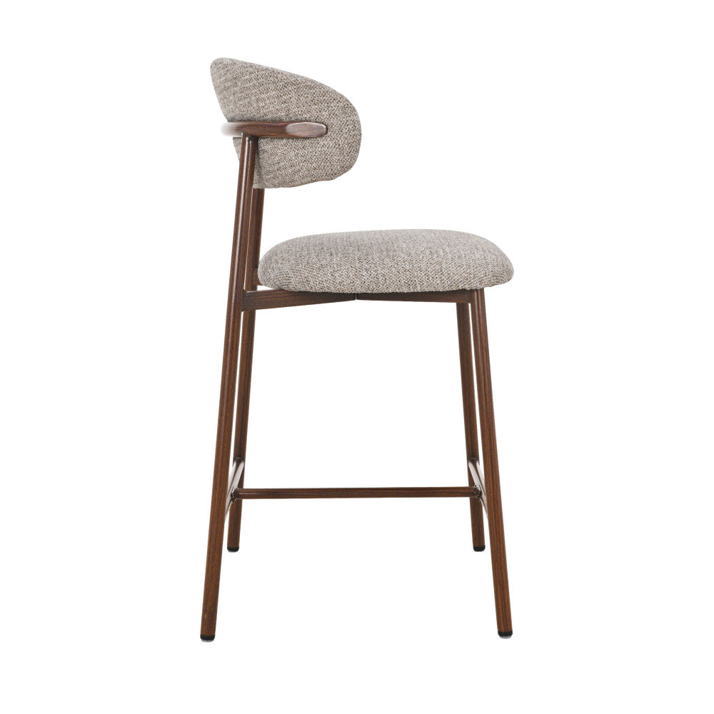 draco-lote-de-2-taburetes-de-bar-de-tela-y-metal-h65-cm__Marrón chiné