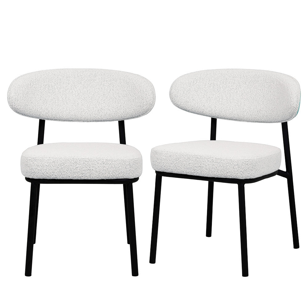 rode-juego-de-2-sillas-de-tejido-boucle-madera-y-metal__Beige jaspeado Imagen
