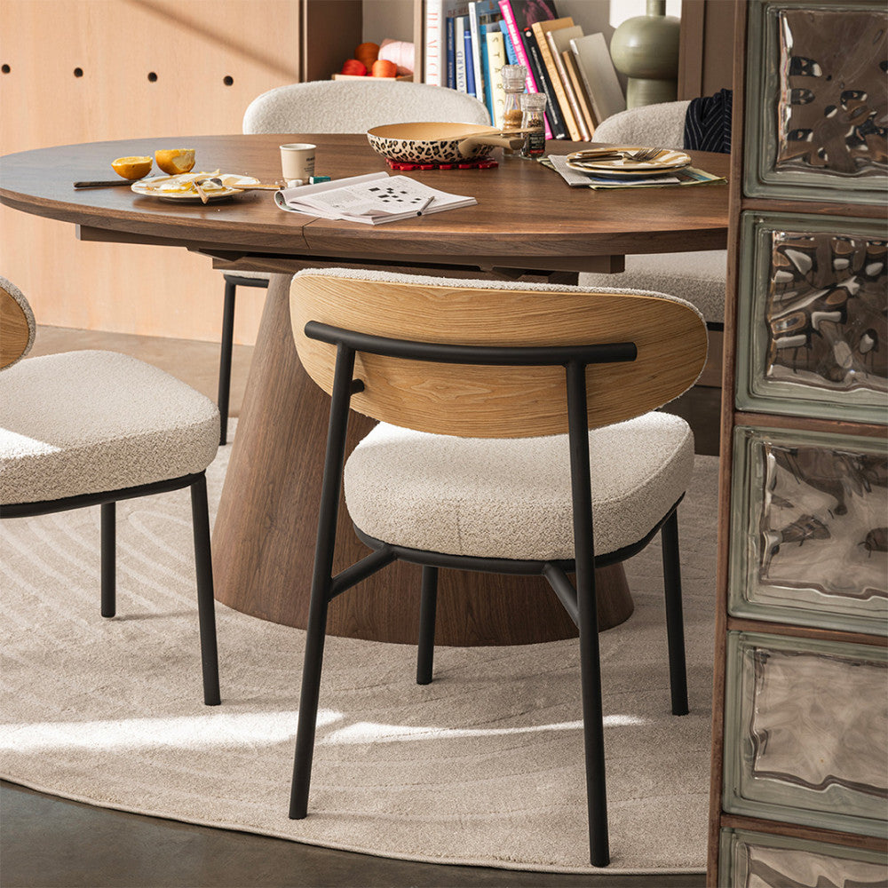 rode-juego-de-2-sillas-de-tejido-boucle-madera-y-metal__Beige jaspeado