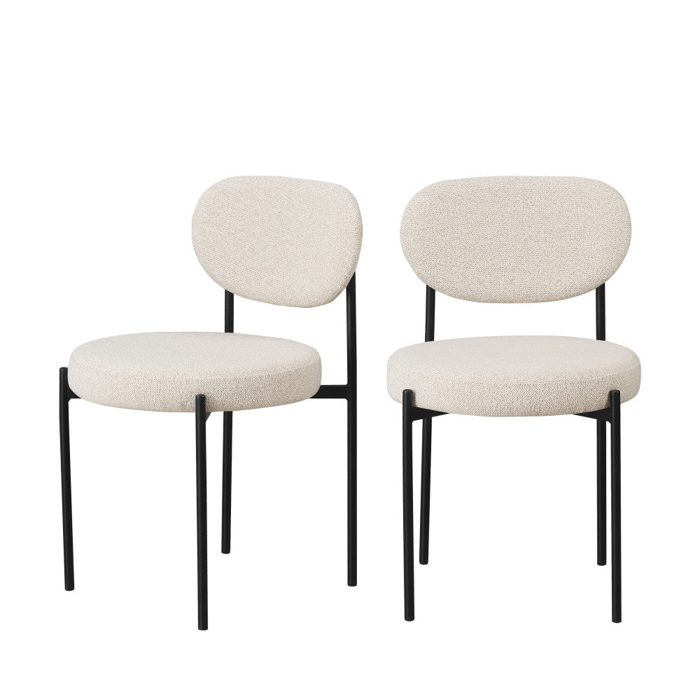 kyoto-lote-de-2-sillas-de-tela-boucle-y-metal__Beige Imagen