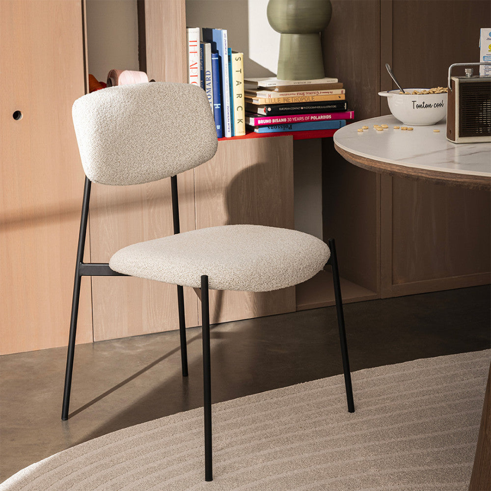 nelly-juego-de-2-sillas-de-tela-boucle-y-metal__Beige moteado