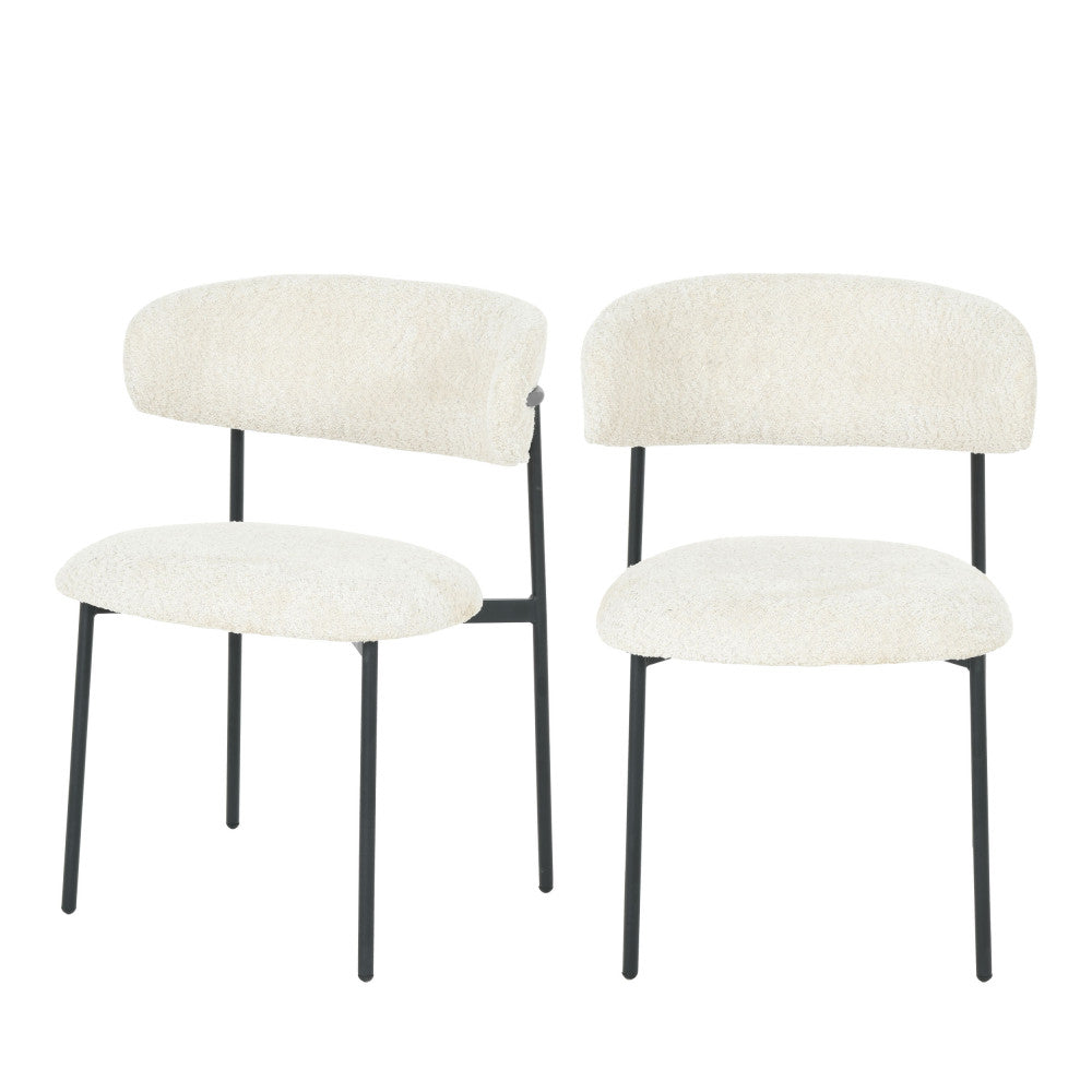 ester-lote-de-2-sillas-de-tela-rizada-y-metal__Beige jaspeado