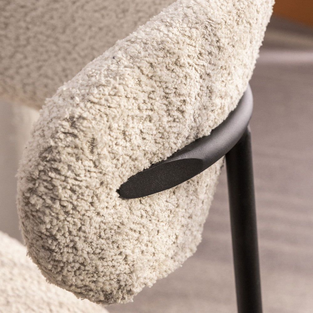 ester-lote-de-2-sillas-de-tela-rizada-y-metal__Beige jaspeado