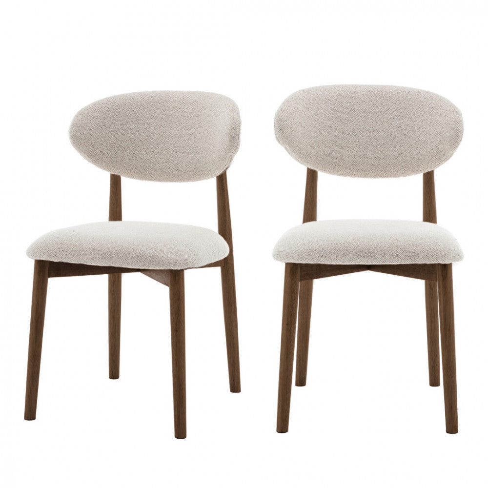 clara-lote-de-2-sillas-de-tela-boucle-con-patas-de-madera-oscura__Beige Imagen