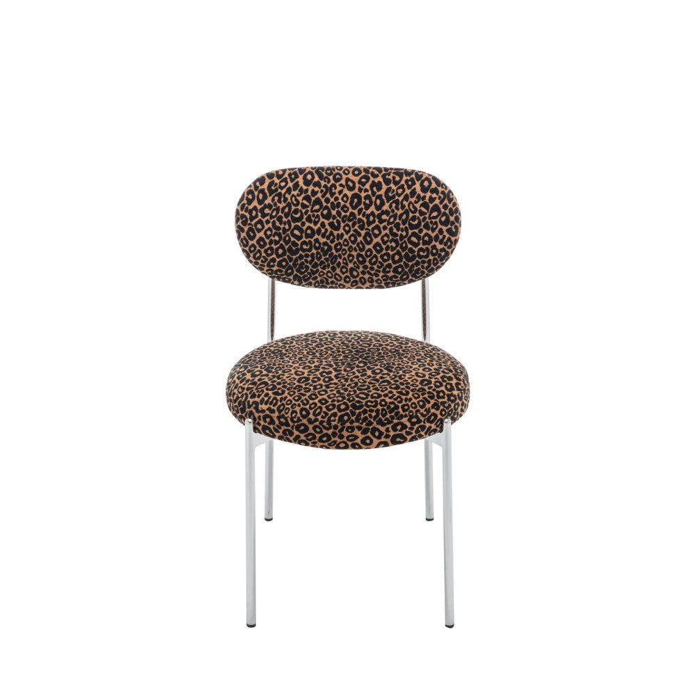 kyoto-lote-de-2-sillas-de-tela-estampado-de-leopardo-con-patas-cromadas__Castaño