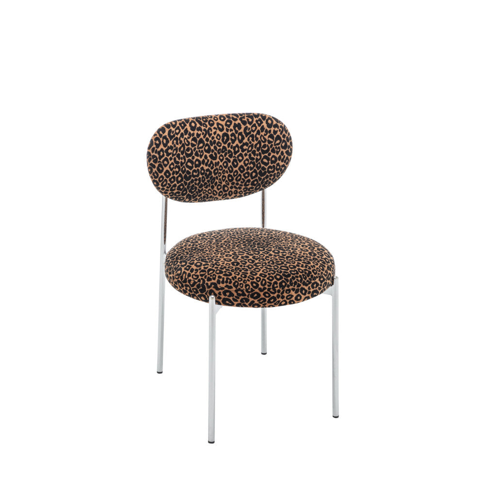 kyoto-lote-de-2-sillas-de-tela-estampado-de-leopardo-con-patas-cromadas__Castaño