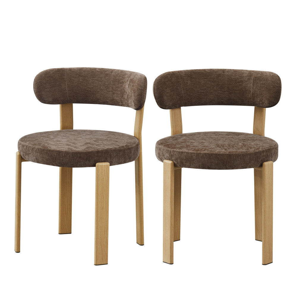 izzy-lote-de-2-sillas-de-tela-con-patas-efecto-madera-clara__Castaño Imagen