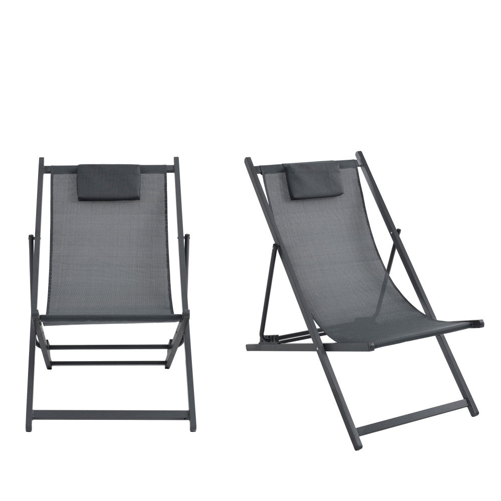 brisa-lote-de-2-tumbonas-de-aluminio__Gris oscuro