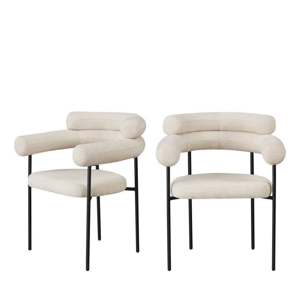 nori-lote-de-2-sillas-de-mesa-de-tela-bouclette-y-metal__Beige Imagen